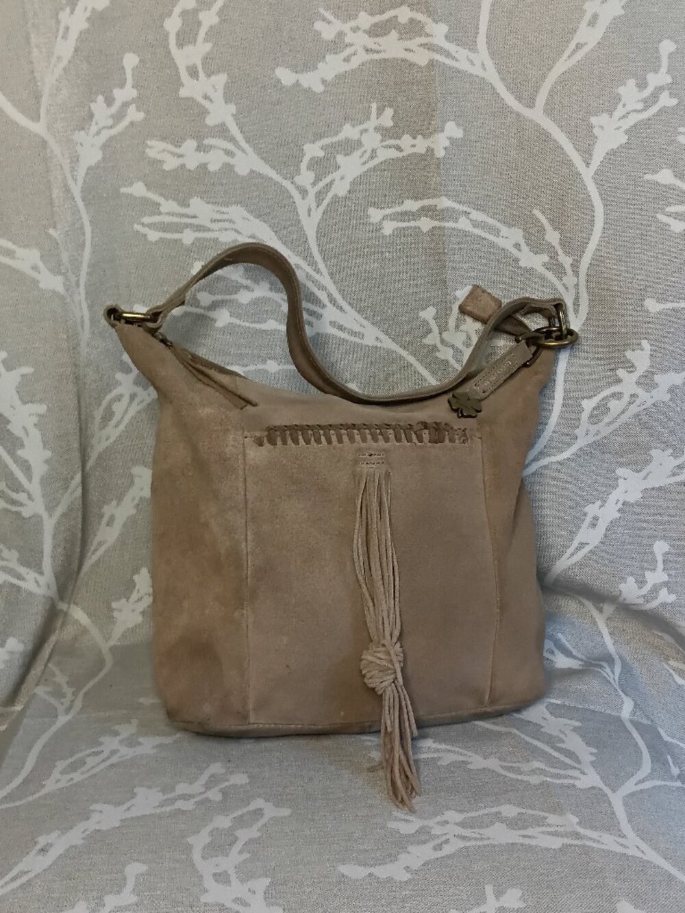 Lucky Brand Carmen Suede Leather Crossbody Shoulder Bag - Boho Chic